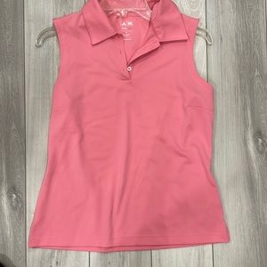 Adidas Golf Climalite rosy pink sleeveless polo